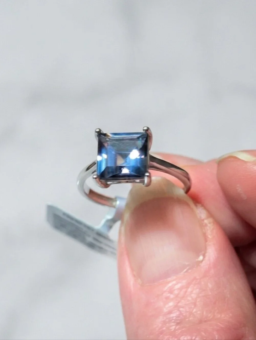 🔹Natural Starry Blue Quartz Statement Ring 925 Sterling Silver Adjustable🔹$499